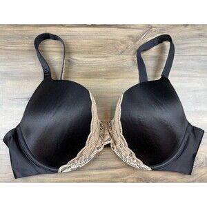 Womens 40D Soma Bra Black Lace Full Coverage Enhancing Shape